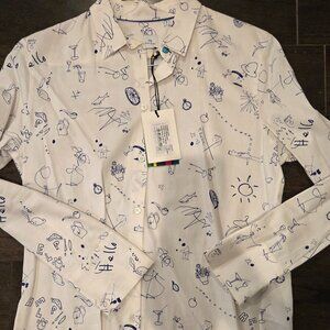 Paul Smith Women's White Button Up Long Sleeve Shirt, 44